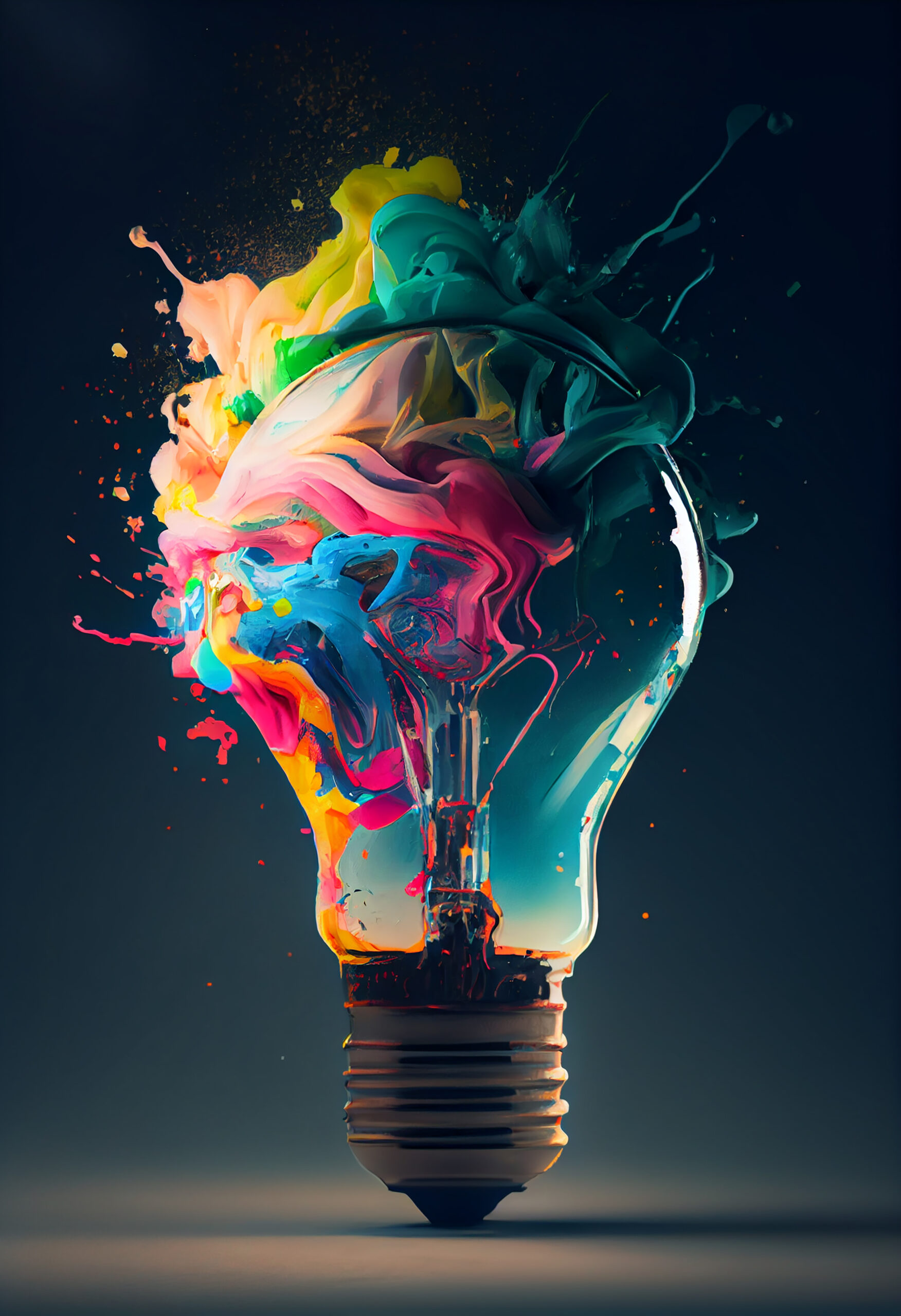 Creative light bulb abstract on glowing blue background ,generative artificial intelligence